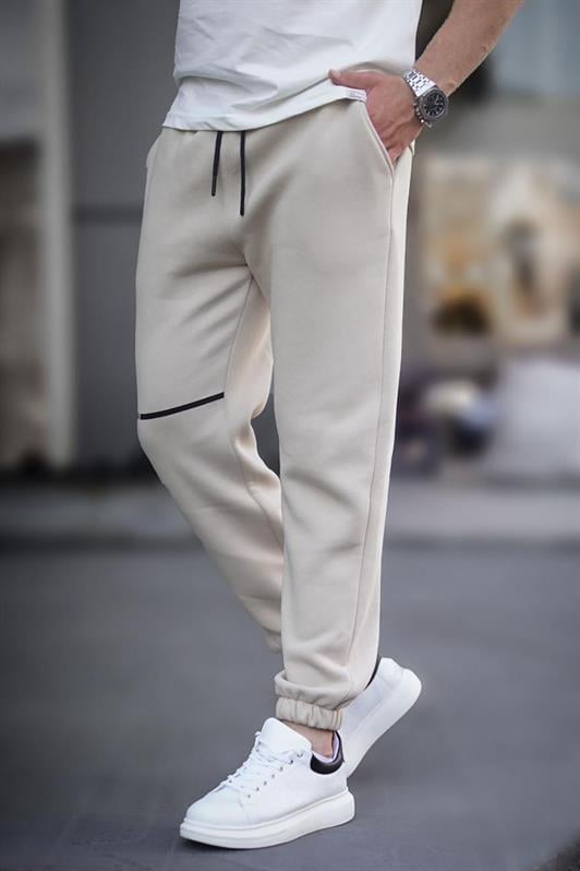 MDX Beige Pocket Detailed Men's Basic Sweatpants 6523 - Rovereto