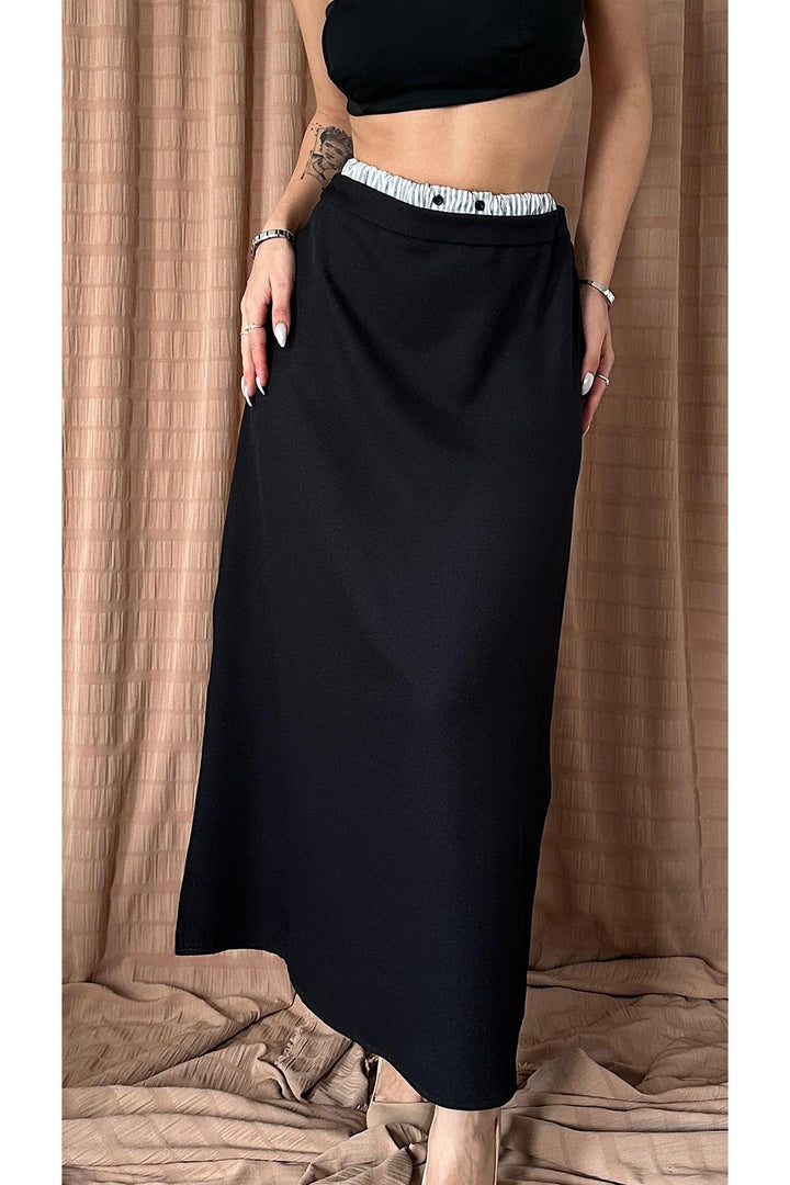 ELS Elastic Waist Skirt - Black - Los Reyes de Salgado