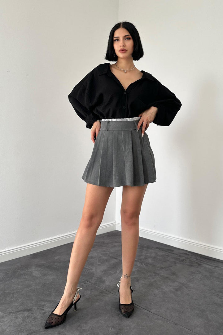 ELS Elastic Waist Skirt Shorts - Gray - Newcastle under Lyme