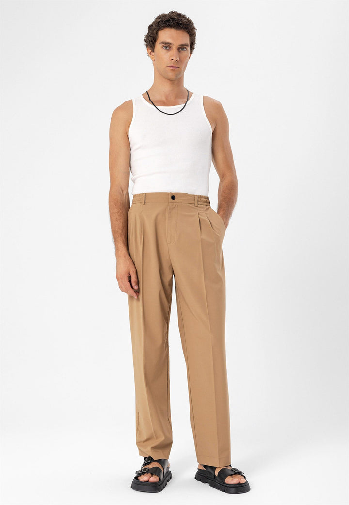 ANT Elastic Waist High Waist Pleated Men's Trousers - Agua Prieta