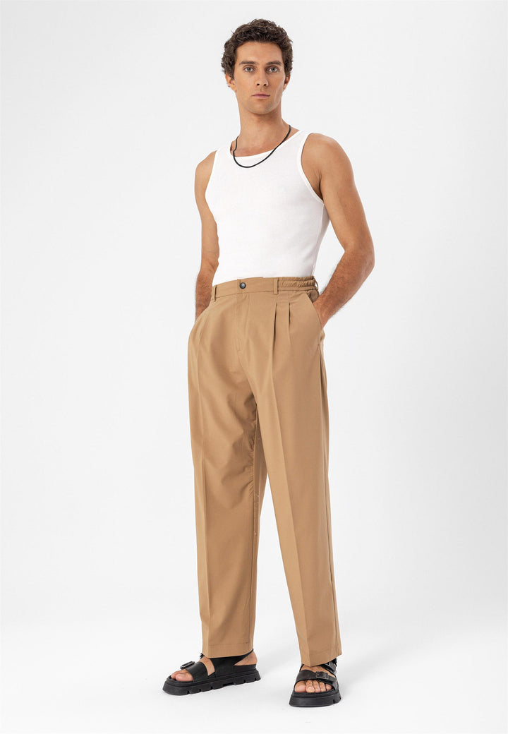 ANT Elastic Waist High Waist Pleated Men's Trousers - Agua Prieta