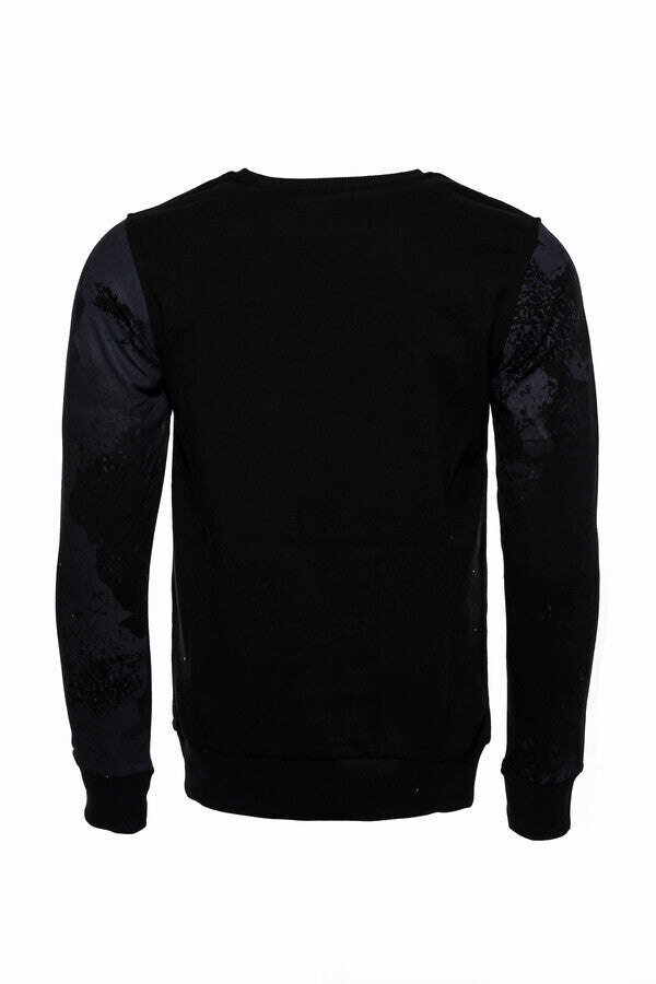 WSS Black Printed Crew Neck Sweatshirt  - Singen