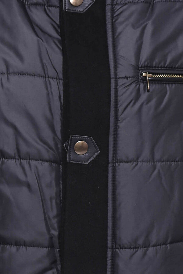 WSS Black Quilted Men Coat  - Singen