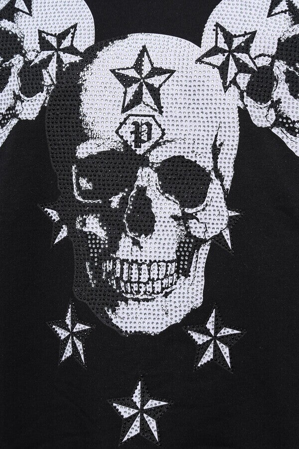 WSS Black Skulls Printed Sweatshirt  - Singen