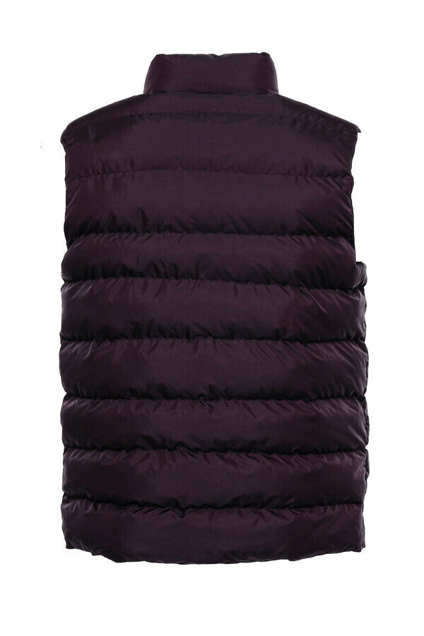 WSS Quilted Zippered Burgundy Men Down Vest  - Singen