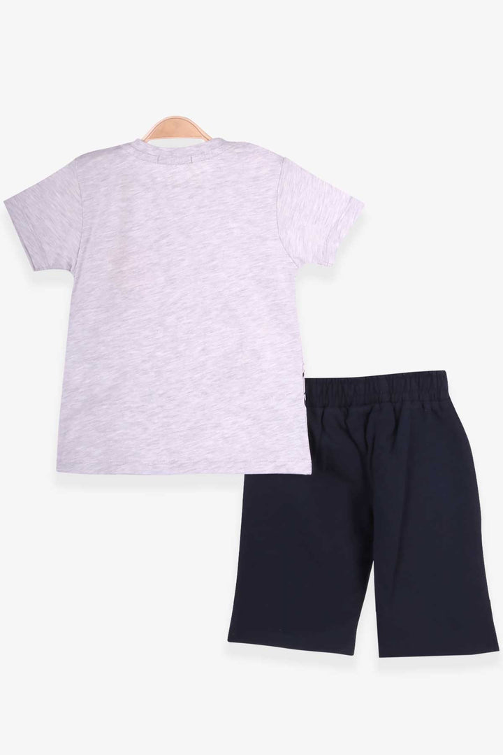 BRE Breeze Boys' Shorts Set with Elephant Print 1.5-5 Years, Light Grey Melange - Koblenz