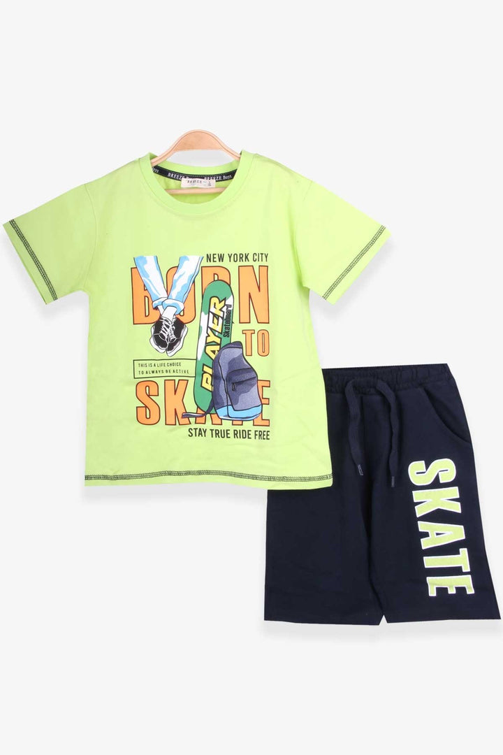 BRE Breeze Boys' Shorts Set Skateboard Printed 4-9 Years, Pistachio Green - Daly City