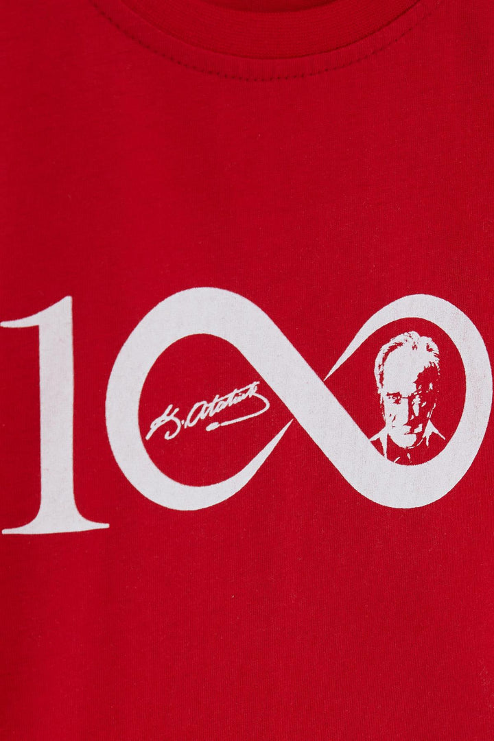 BRE Breeze Kids Long Sleeve T-Shirt 100th Year Theme Atatürk Printed 50 Years, Red - Novohrad-Volynskyi