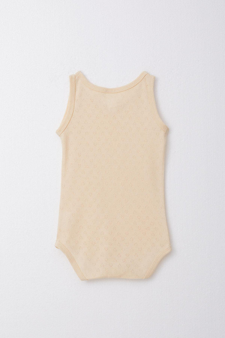 BRE Breeze Baby Boy Snap Fastener Bodysuit Bodysuit Jacquard 9 Months-3 Years, Cream - Osnabrück