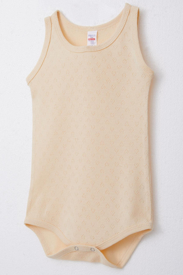 BRE Breeze Baby Boy Snap Fastener Bodysuit Bodysuit Jacquard 9 Months-3 Years, Cream - Osnabrück