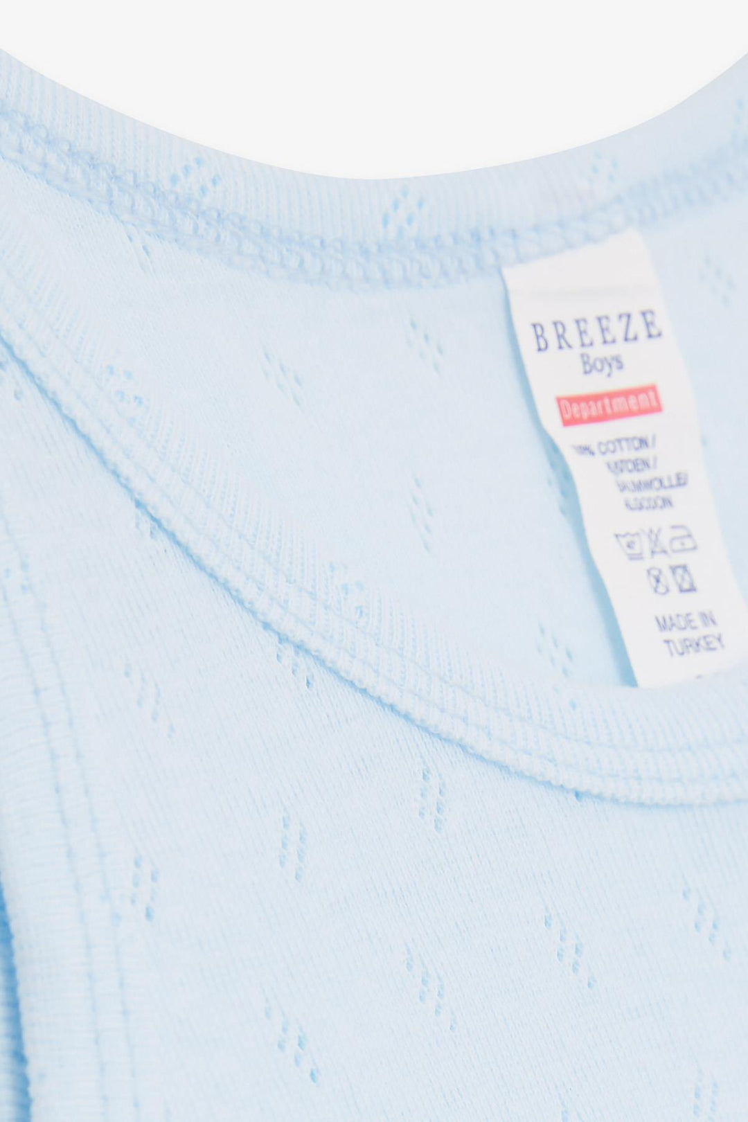 BRE Breeze Baby Boy Snap Fastener Bodysuit with Jacquard 9 Months-3 Years, Light Blue - Rockford