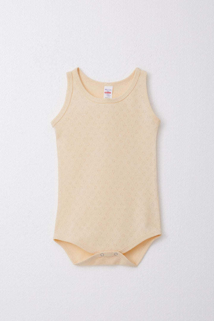 BRE Breeze Baby Boy Snap Fastener Bodysuit Bodysuit Jacquard 9 Months-3 Years, Cream - Osnabrück