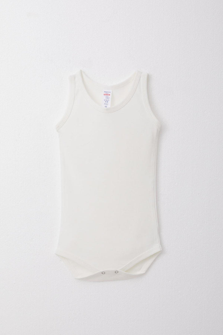 BRE Breeze Baby Boy Snap Fastener Tank Bodysuit 9 Months-3 Years, Ecru - Apex