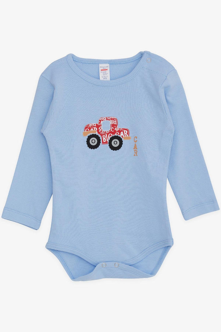 BRE Breeze Baby Boy Snap Bodysuit with Car Print 9 Months-3 Years, Blue - Benton