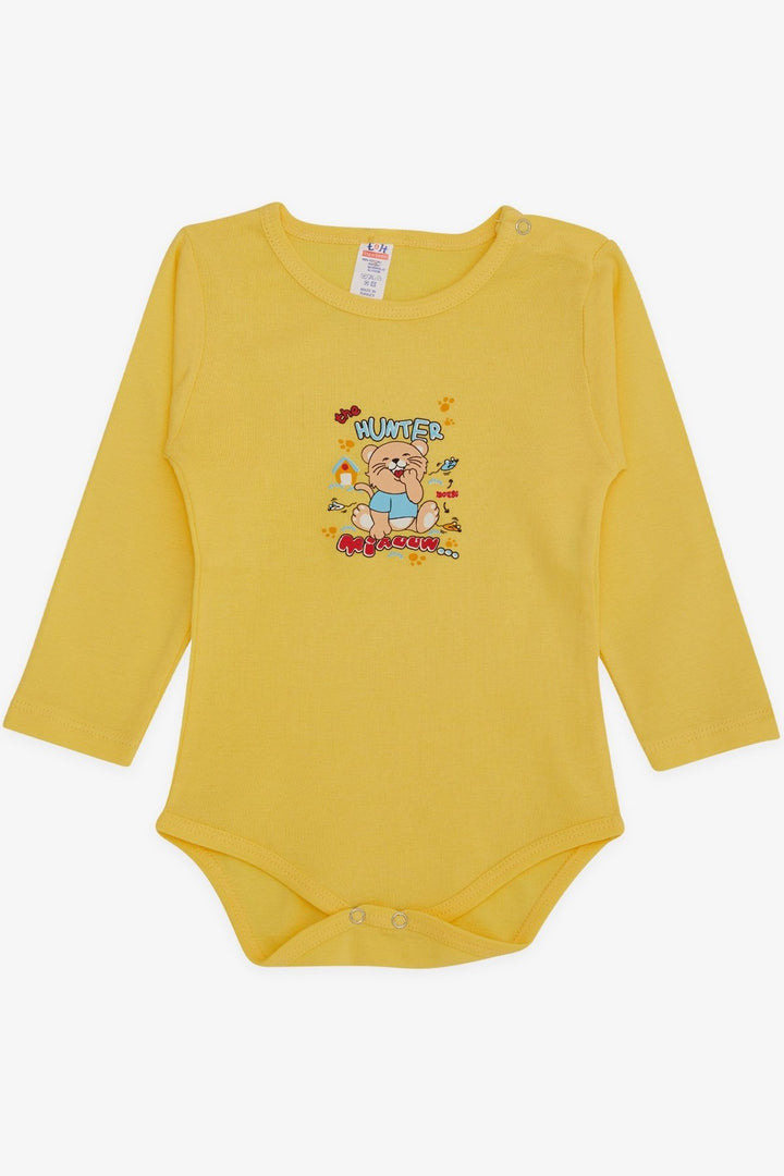 BRE Breeze Baby Boy Snap Bodysuit with Hunter Kitten Print 9 Months-3 Years, Yellow - Security-Widefield