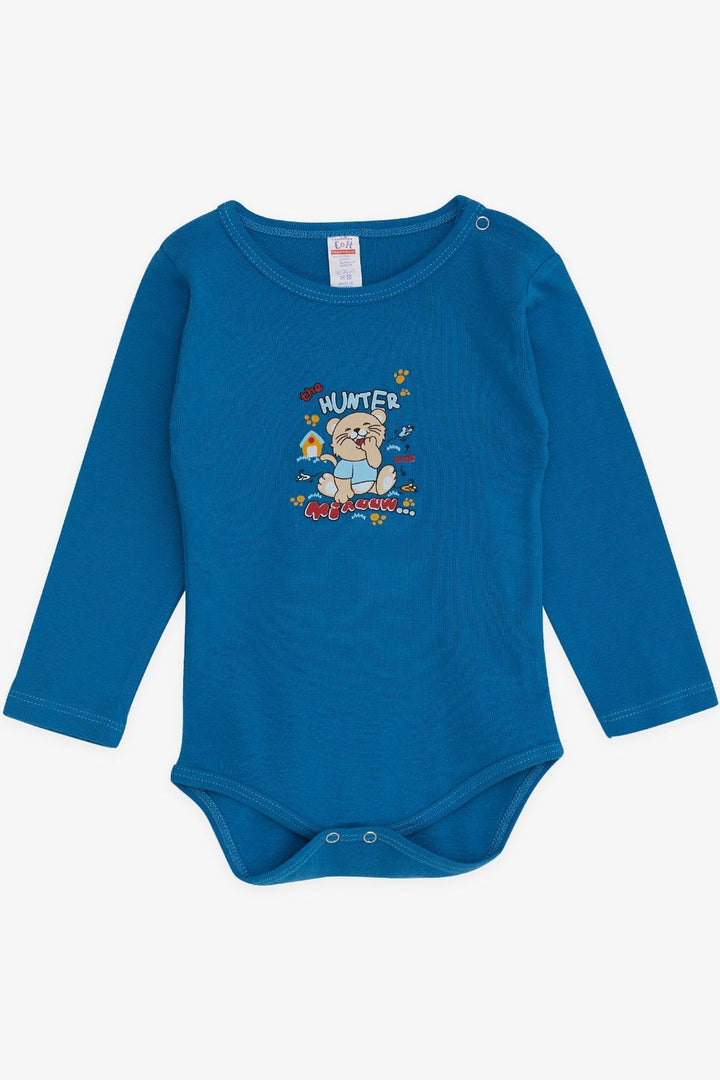 BRE Breeze Baby Boy Snap Bodysuit with Hunter Kitten Print 9 Months-3 Years, Indigo - Bila Tserkva