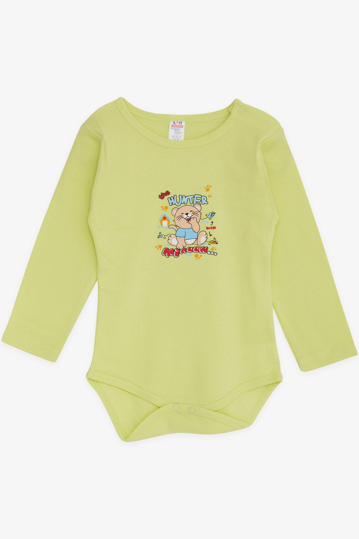 BRE Breeze Baby Boy Snap Bodysuit with Hunter Kitty Print 9 Months-3 Years, Pistachio Green - Pforzheim