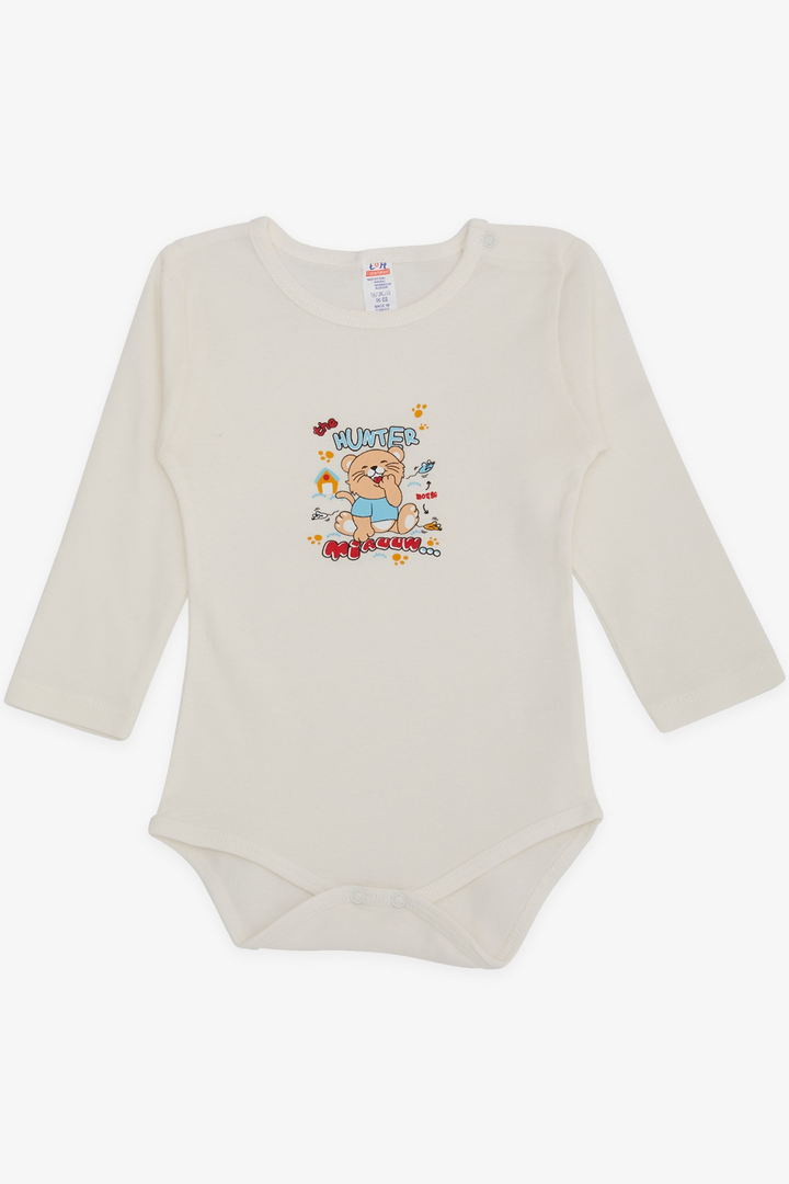 BRE Breeze Baby Boy Snap Bodysuit with Hunter Kitten Print 9 Months-3 Years, Ecru - Roseville