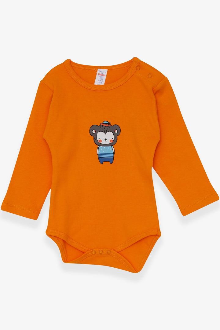 BRE Breeze Baby Boy Snap Bodysuit with Bear Print 9 Months-3 Years, Orange - Kendall West