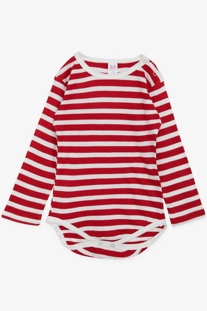 BRE Breeze Baby Boy Striped Snap Bodysuit 9 Months-3 Years, Red - Winter Haven