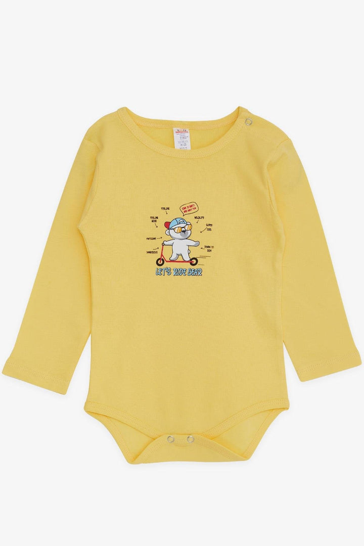 BRE Breeze Baby Boy Snap Bodysuit with Teddy Bear Print Glasses, 9 Months-3 Years, Yellow - Blainville