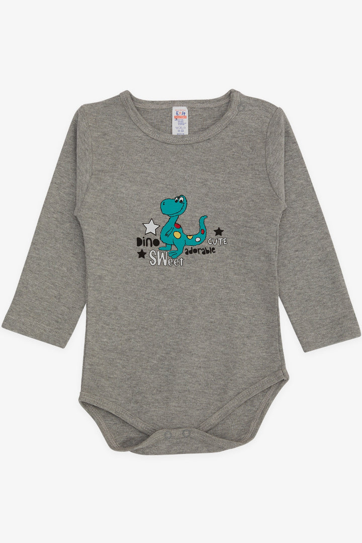 BRE Breeze Baby Boy Snap Bodysuit Cute Dinosaur Printed 9 Months-3 Years, Dark Grey Melange - Hasselt