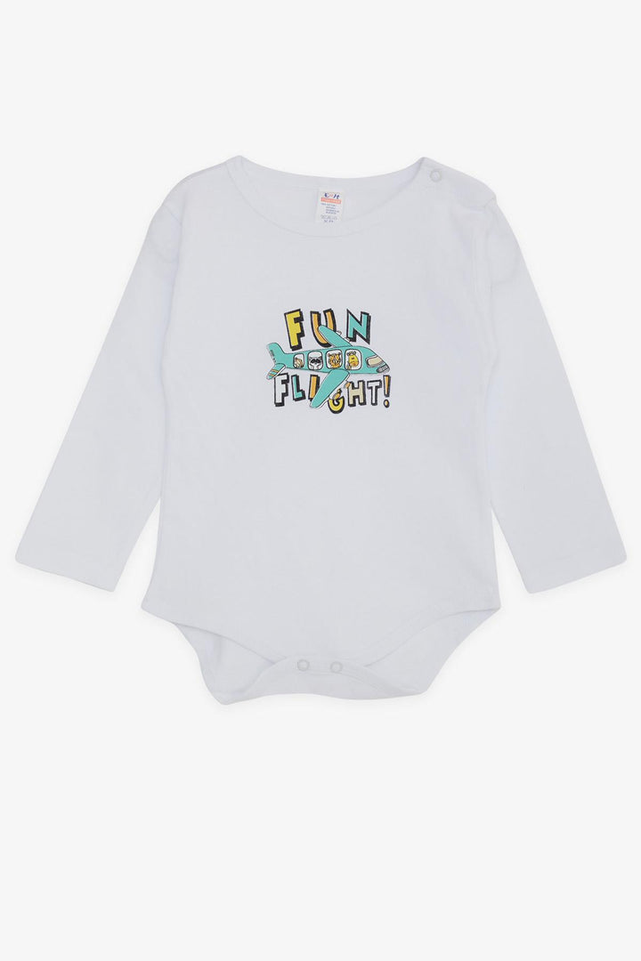 BRE Breeze Baby Boy Snap Bodysuit Body Pilot Animals Printed 9 Months-3 Years, White - Okhtyrka