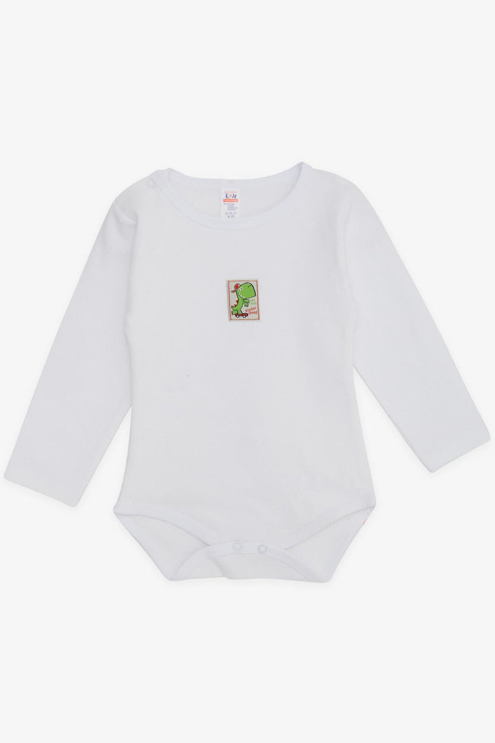 BRE Breeze Baby Boy Snap Bodysuit Skateboarder Dinosaur Printed 9 Months-3 Years, Off-White - Ciudad Apodaca