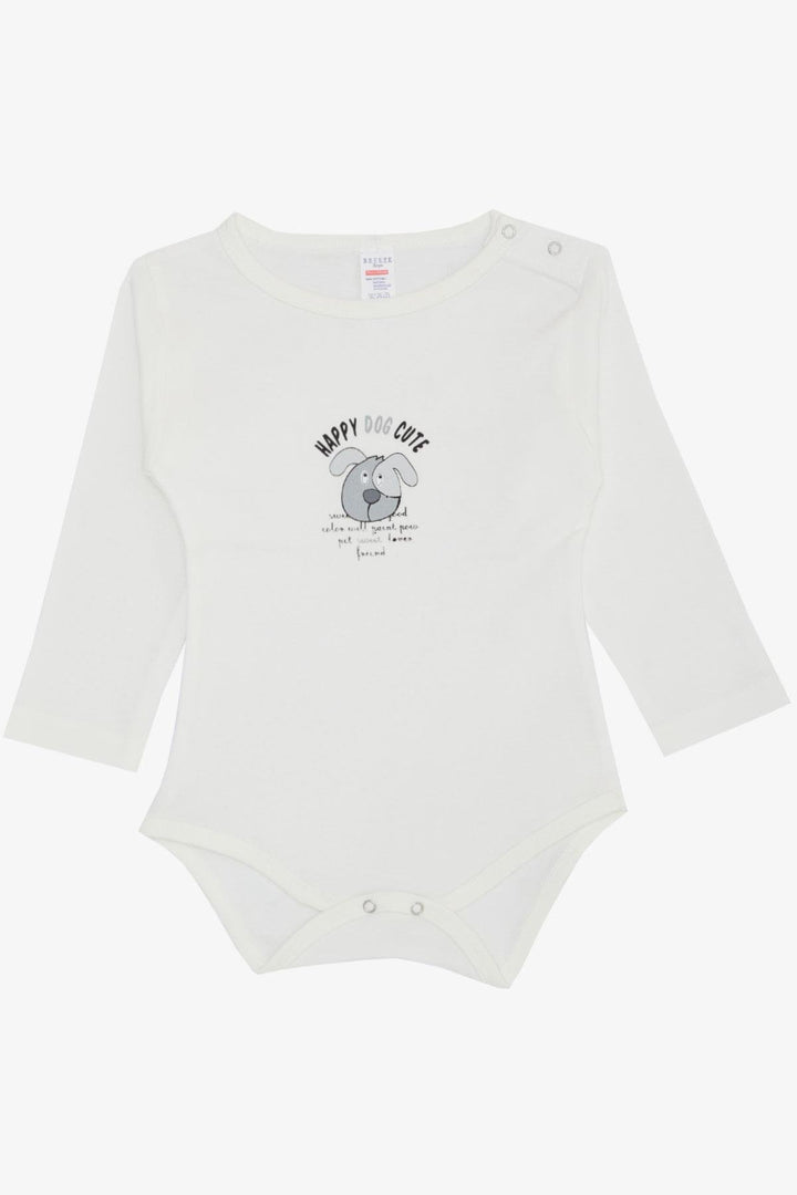 BRE Breeze Baby Boy Snap Bodysuit with Cute Puppy Print 9 Months-3 Years, Beige - Albufeira