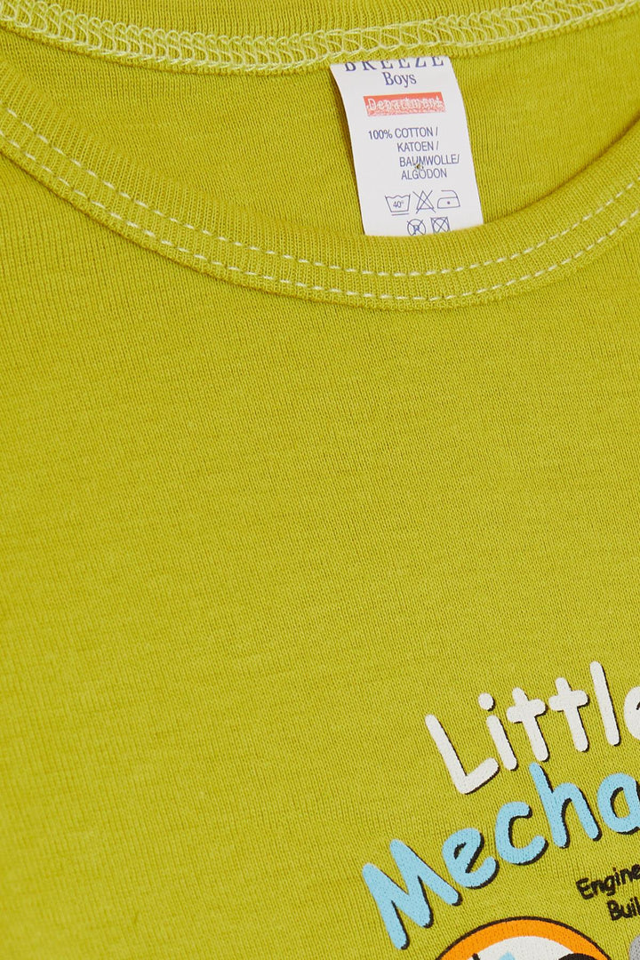 BRE Breeze Baby Boy Snap Fastener Bodysuit Little Mechanic 9 Months-3 Years, Pistachio Green - Gennevilliers