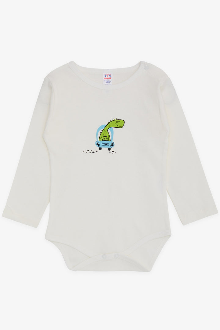 BRE Breeze Baby Boy Snap Bodysuit with Dinosaur Print 9 Months-3 Years, Beige - Tooele