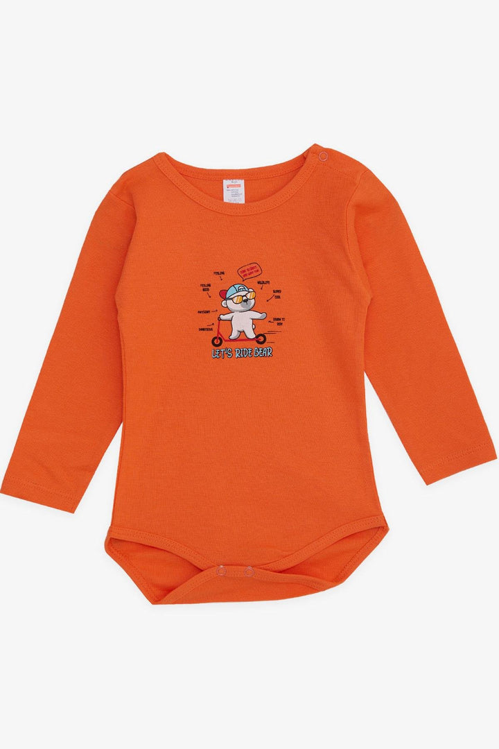 BRE Breeze Baby Boy Snap Bodysuit with Teddy Bear Print Glasses, Orange, 9 Months-3 Years - Villeurbanne