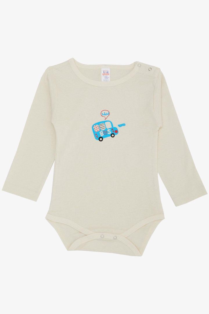 BRE Breeze Baby Boy Snap Bodysuit with Car Print 9 Months-3 Years, Cream - Redwood City