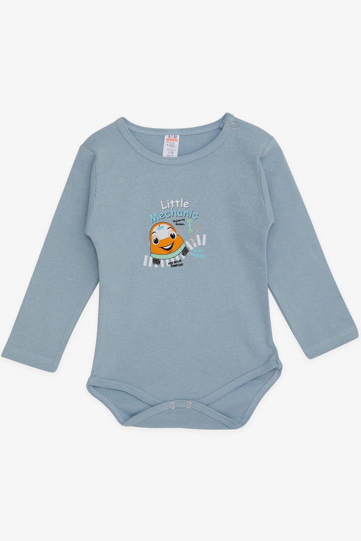 BRE Breeze Baby Boy Snap Bodysuit Small Mechanic 9 Months-3 Years, Ice Blue - Livry-Gargan