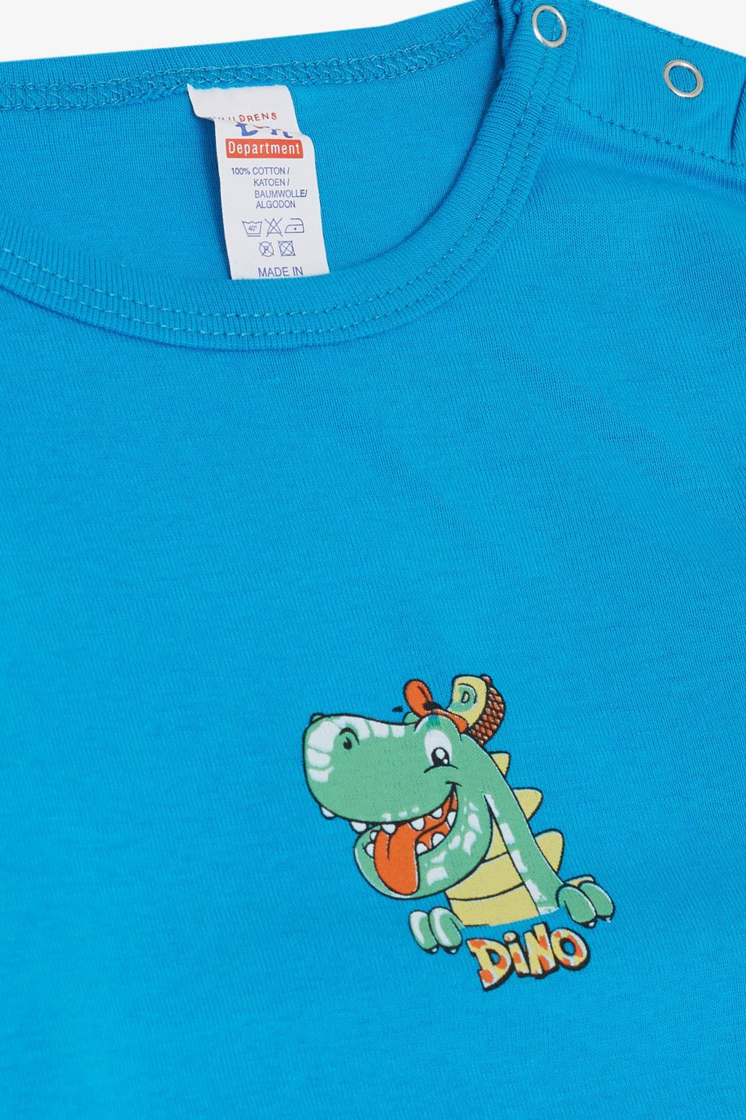 BRE Breeze Baby Boy Snap Bodysuit Happy Dinosaur Printed 9 Months-3 Years, Blue - South Gate