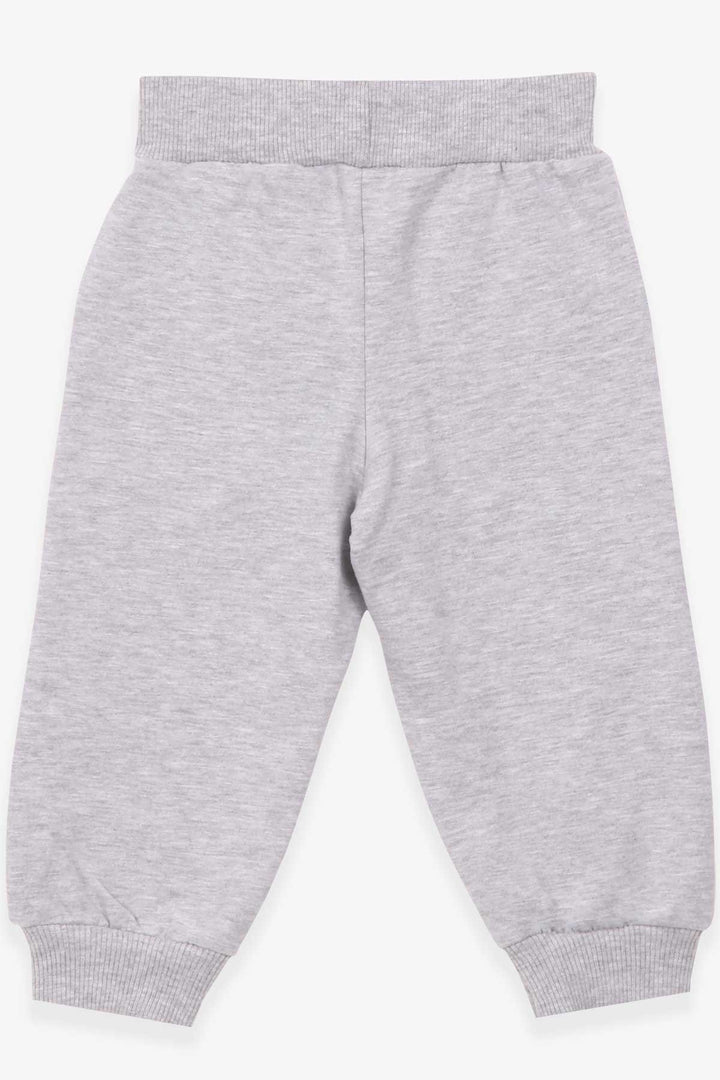 BRE Breeze Baby Boy Sweatpants Printed Pocketed 9 Months-3 Years, Grey Melange - Binghamton