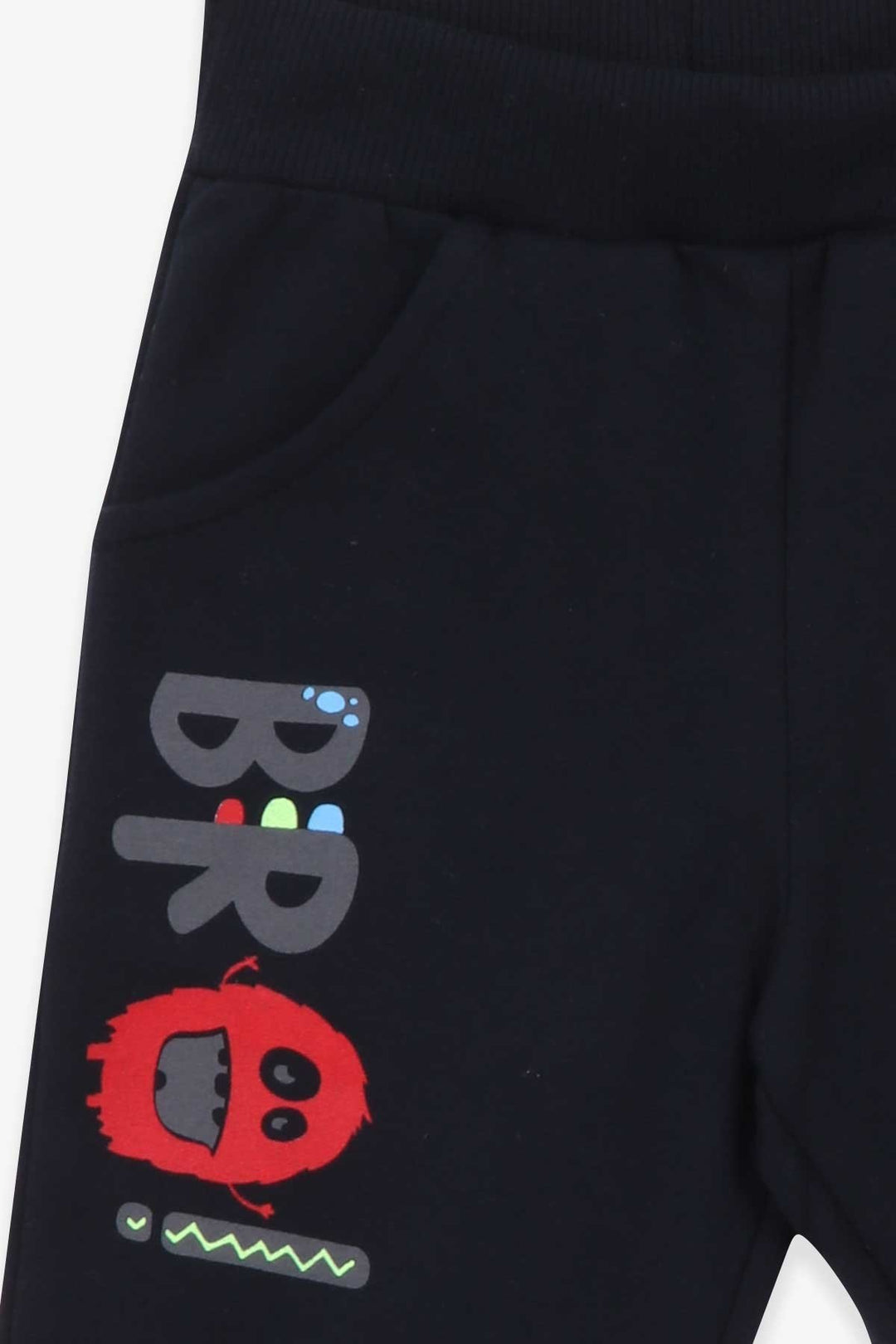 BRE Breeze Baby Boy Sweatpants Printed with Pockets 9 Months-3 Years, Navy Blue - Tampico