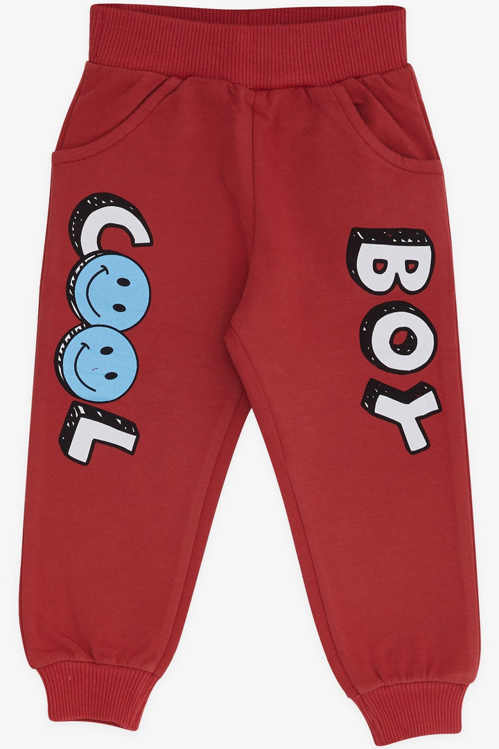 BRE Breeze Baby Boy Sweatpants with Emoji Print 9 Months-3 Years, Terracotta - Kawartha Lakes