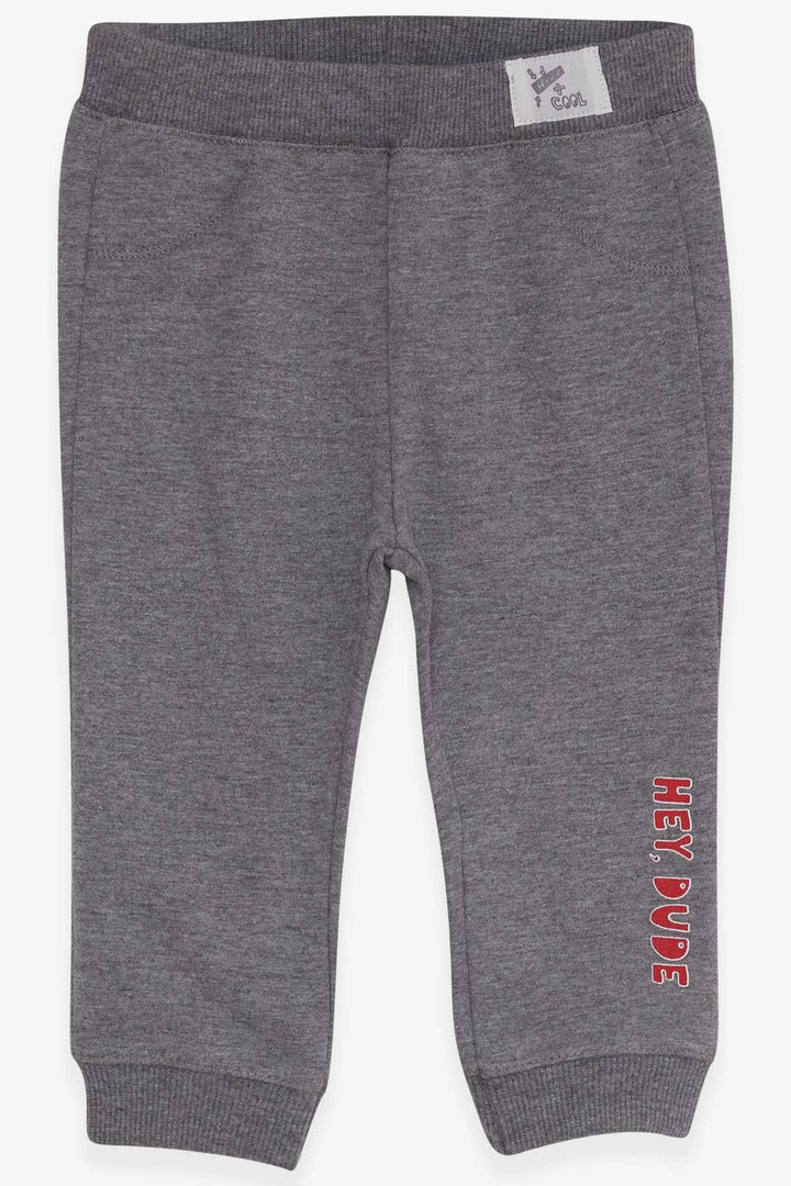 BRE Breeze Baby Boy Sweatpants Printed with Text 9 Months-3 Years, Grey Melange - Xicotepec de Juárez