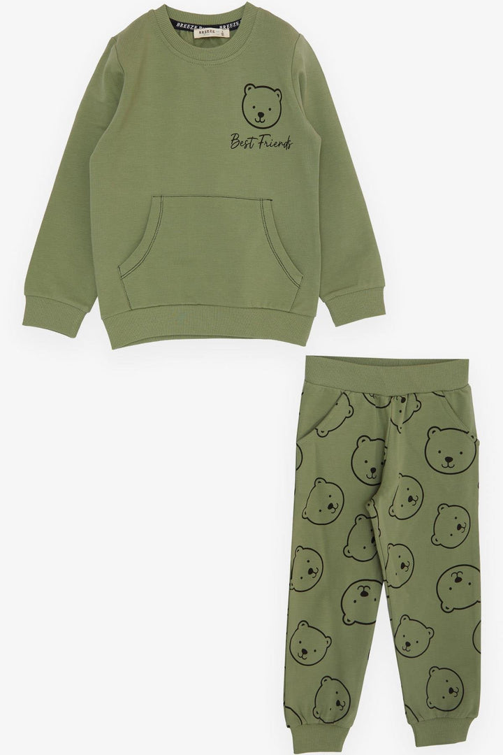 BRE Breeze Baby Boy Tracksuit with Bear Print 9 Months-3 Years, Mint Green - Porirua