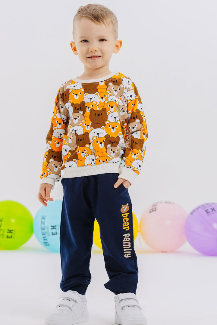 BRE Breeze Baby Boy Tracksuit Cute Bear Patterned 9 Months-3 Years, Mixed Color - García