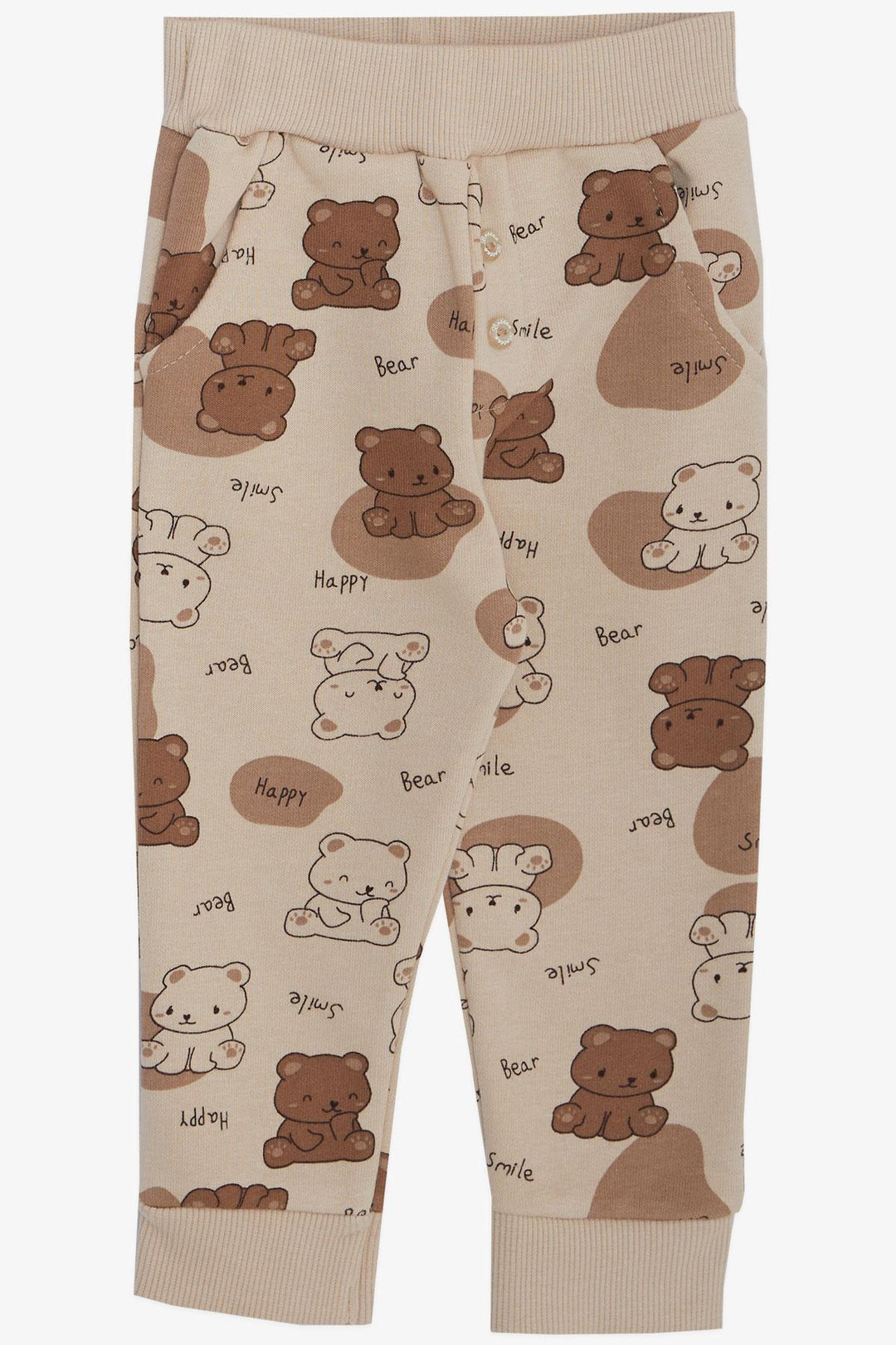 BRE Breeze Baby Boy Tracksuit Cute Baby Bear Patterned 6 Months-2 Years, Beige - Widnes