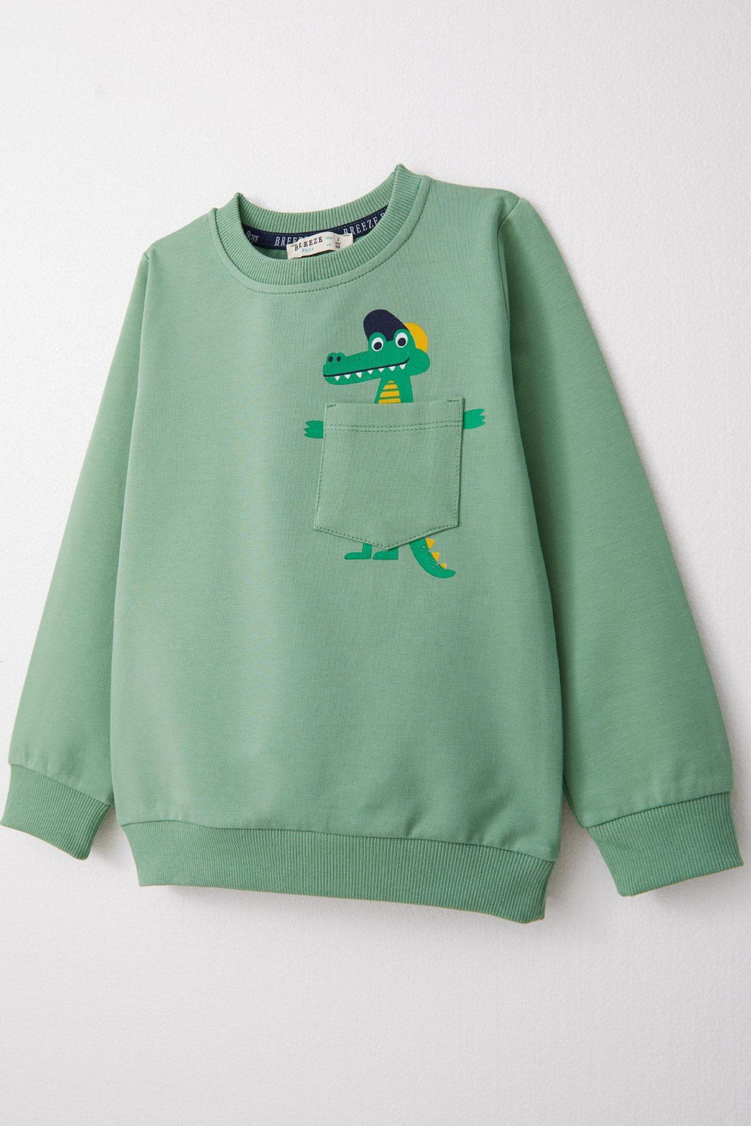 BRE Breeze Boys' Tracksuit Cute Crocodile Printed 1.5-5 Years, Mint Green - Axochiapan