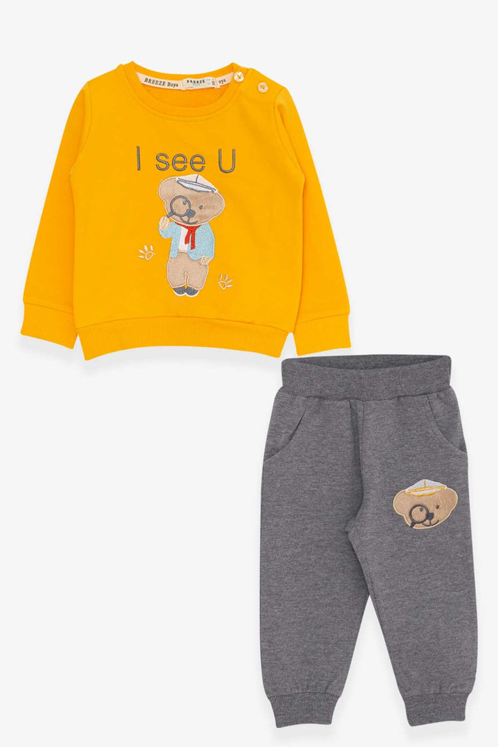 BRE Breeze Baby Boy Tracksuit with Researcher Bear Embroidery 6 Months-2 Years, Yellow - Roeselare