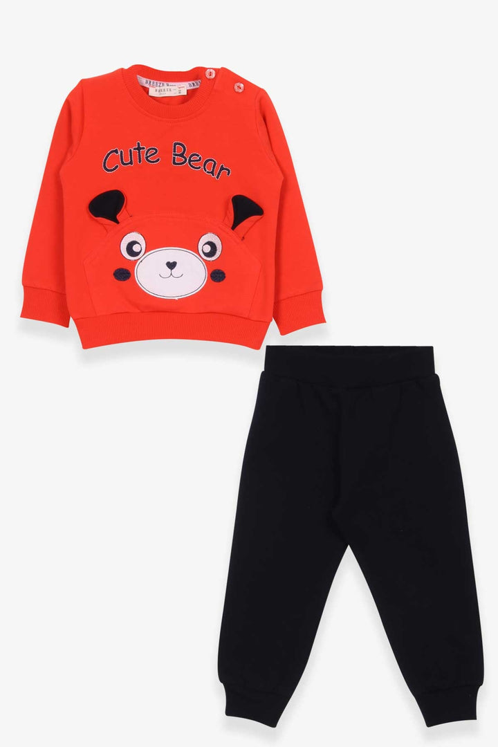 BRE Breeze Baby Boy Tracksuit with Bear Embroidery 9 Months-3 Years, Orange - Ruislip