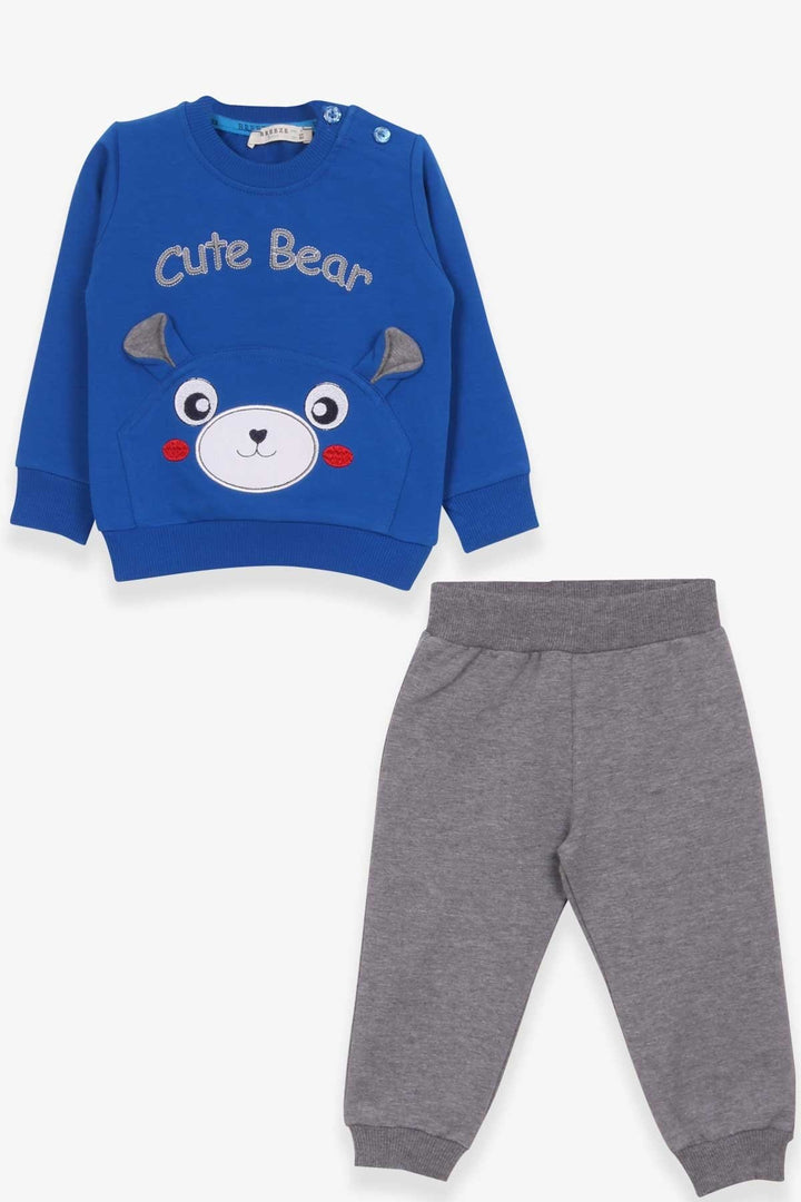 BRE Breeze Baby Boy Tracksuit with Bear Embroidery 9 Months-3 Years, Sky Blue - Modena