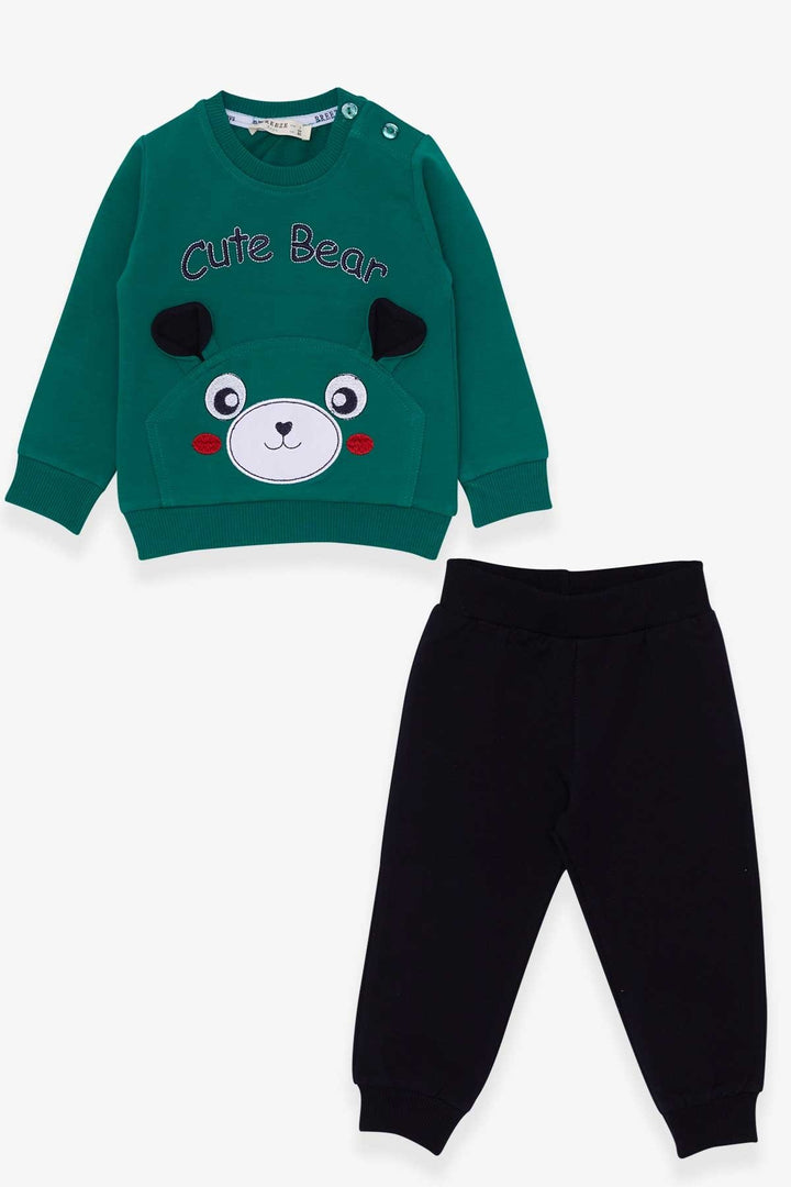 BRE Breeze Baby Boy Tracksuit Cute Bear Embroidered 9 Months-3 Years, Green - Luton