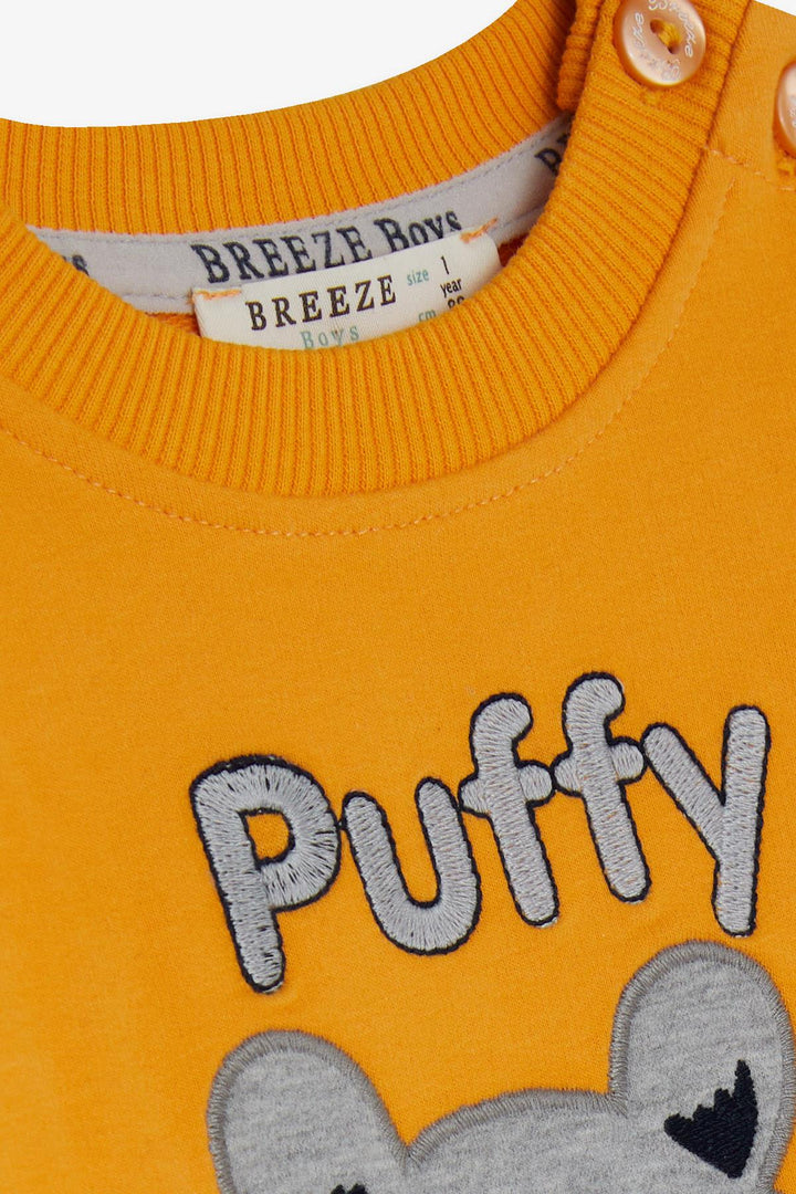 BRE Breeze Baby Boy Tracksuit with Bear Embroidery 9 Months-3 Years, Mustard Yellow - Filderstadt