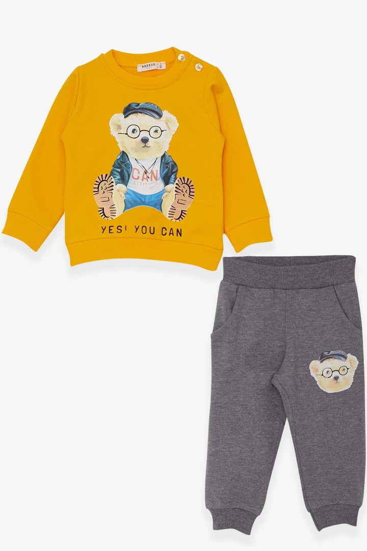 BRE Breeze Baby Boy Tracksuit Bear Printed 9 Months-3 Years, Yellow - Highlands Ranch