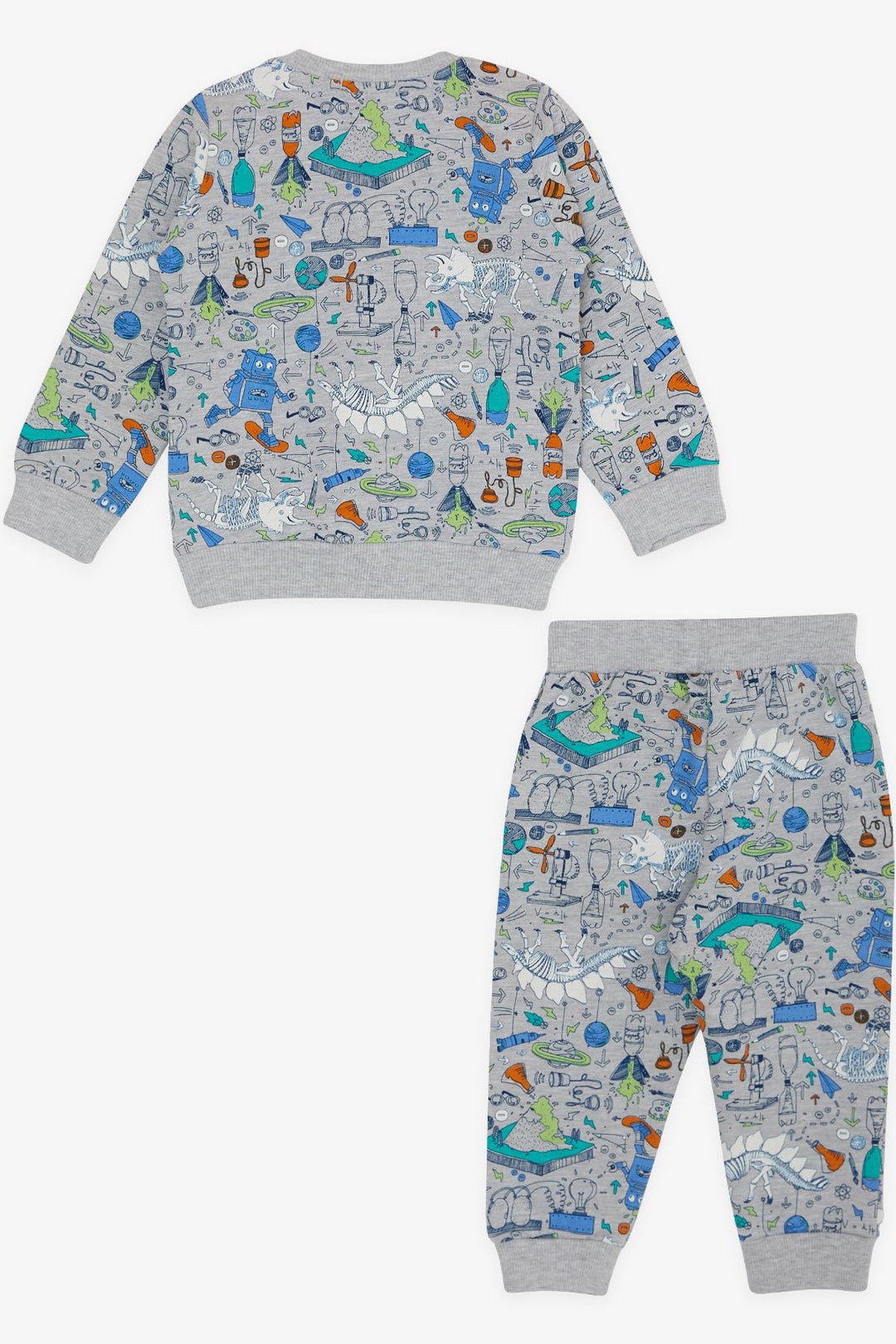 BRE Breeze Baby Boy Tracksuit Printed Patterned 6 Months-2 Years, Gray - North Ridgeville